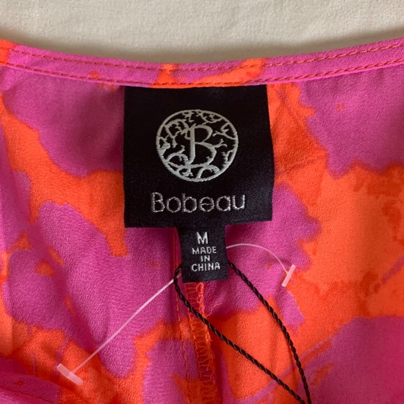 Bobeau‎ candy red & bright magenta wrap dress medium NWT - Picture 6 of 9